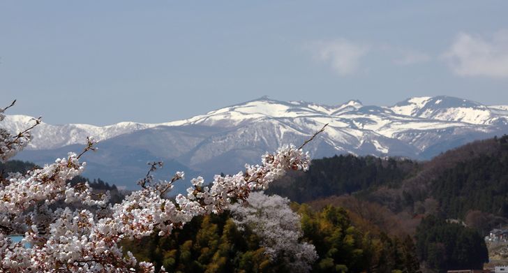 Adatara mountain in spring